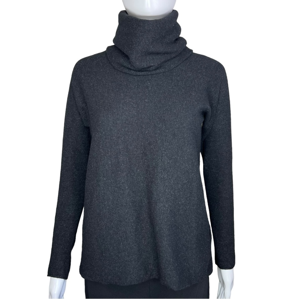 Vince Cashmere Wool Blend Cowl Neck Graphite Sweater S